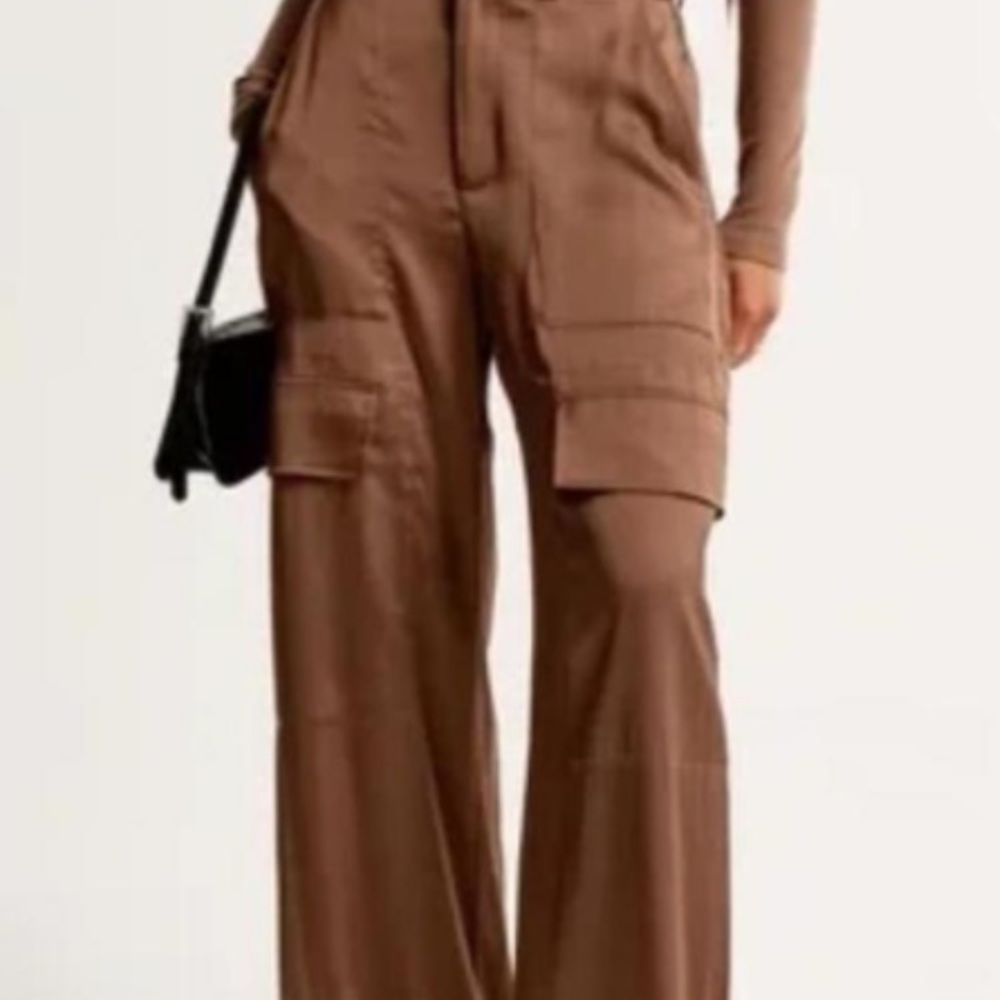 2 pair of Women's Brown and green satin Cargo Pants